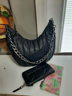 STEVE MADDEN/THINK ROYLN "Billie" Crescent Hobo & Wallet 3 Pc Set